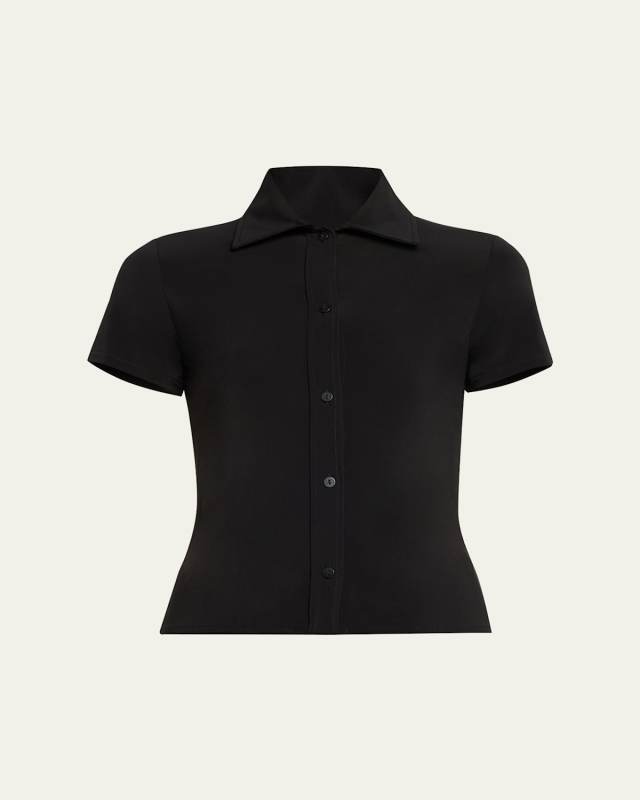 Short-Sleeve Button-Front Shirt